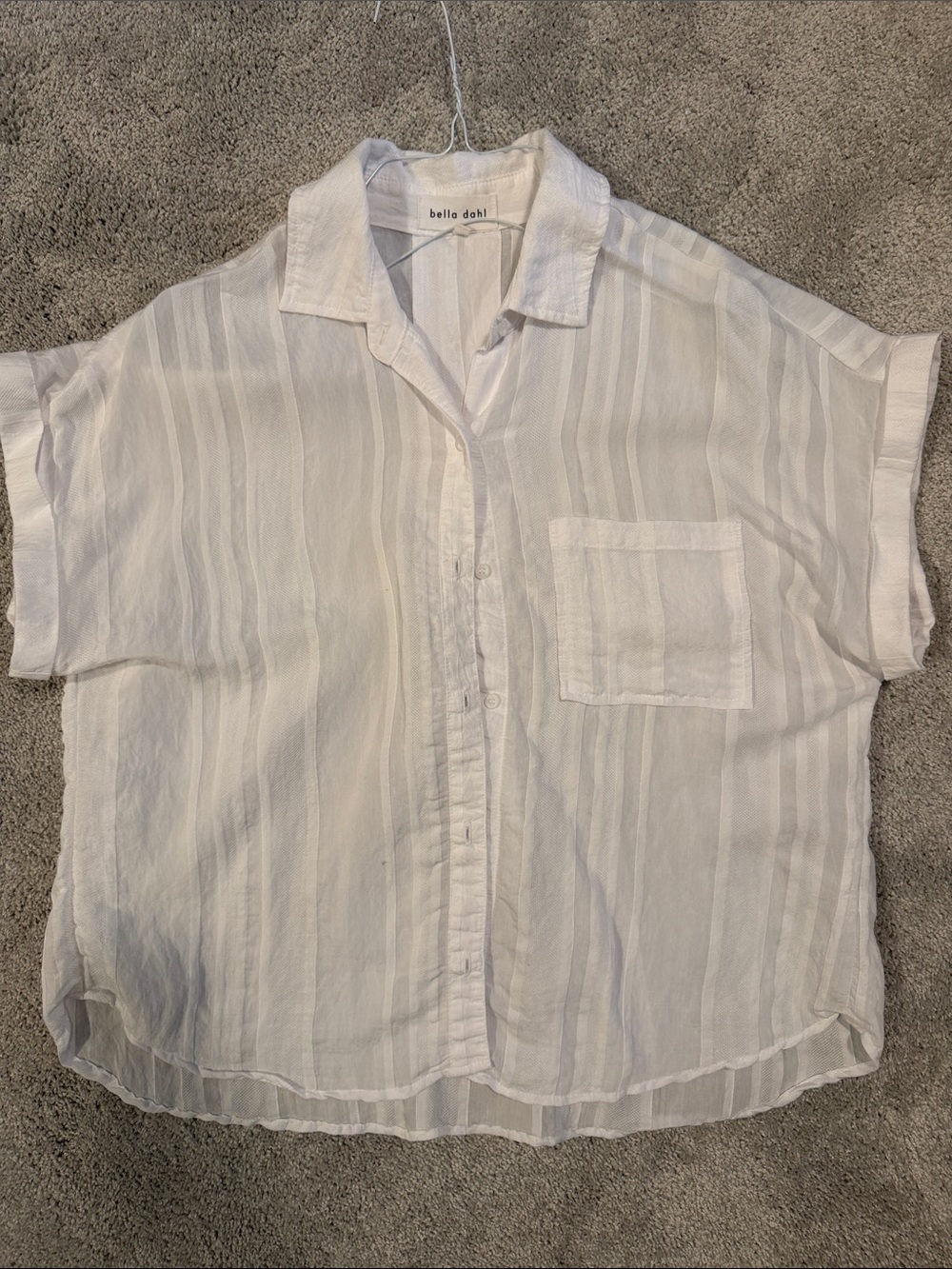 Bella Dahl White Short-Sleeve Button Front Shirt